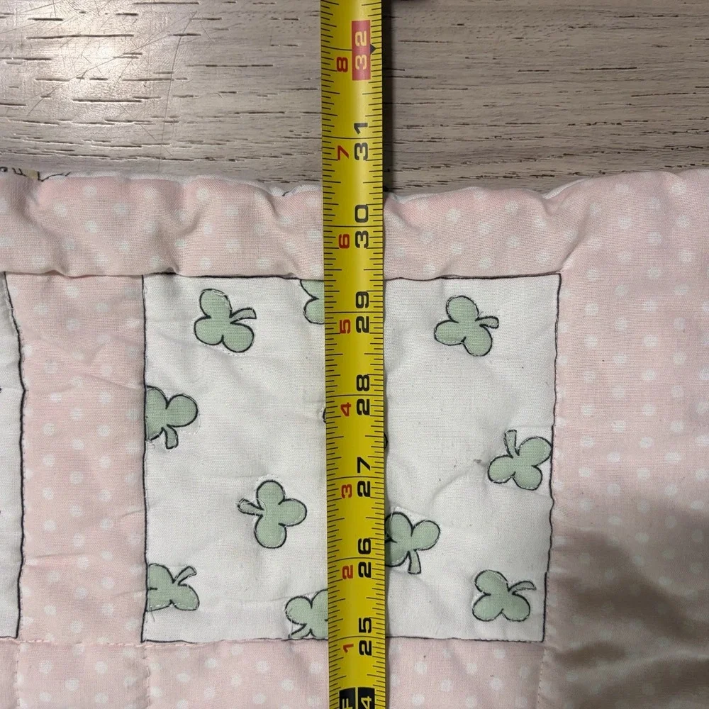 Vintage Precious Moments Alphabet ABC PinkCrib Blanket Quilt Homemade 41